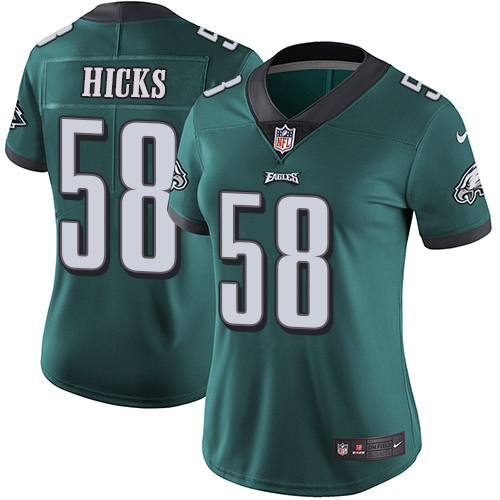 Nike Eagles #58 Jordan Hicks Midnight Green Team Color Women's Stitched NFL Vapor Untouchable Limited Jersey